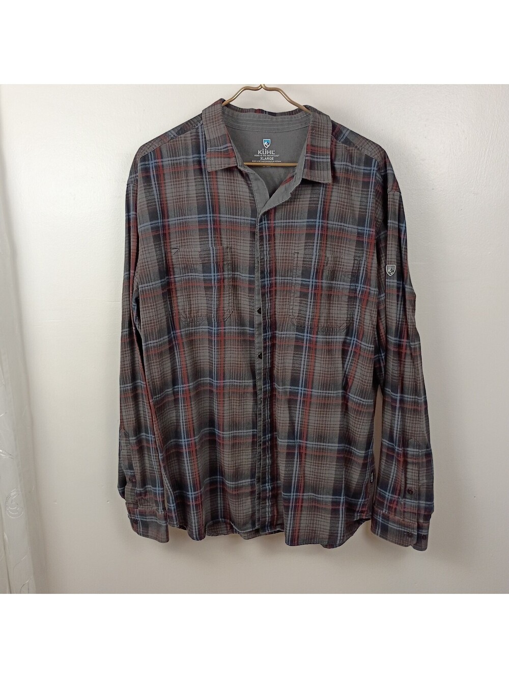 Kuhl Shirt Mens XL Multicolor Plaid Button Up Outdoor Hiking Gorpcore Casual